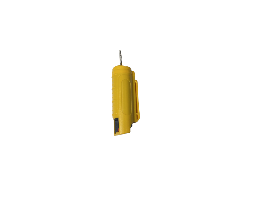 Bright yellow sunflower pepper spray holder, stylish and discreet personal protection accessory for women