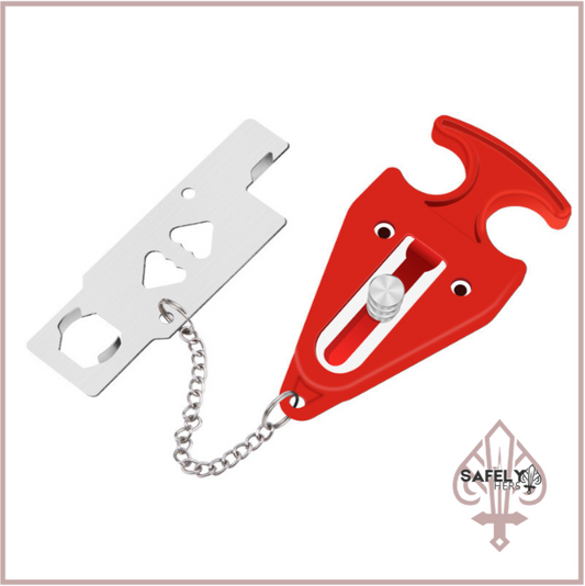 Dual-Use Portable Door Stopper & Snap Lock | Travel Security for Hotels and Home