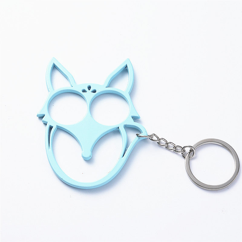 ox Shaped Keychain – Metal Double Finger Self-Defense Tool & Multifunctional Safety Key Ring