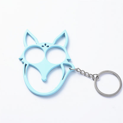 ox Shaped Keychain – Metal Double Finger Self-Defense Tool & Multifunctional Safety Key Ring
