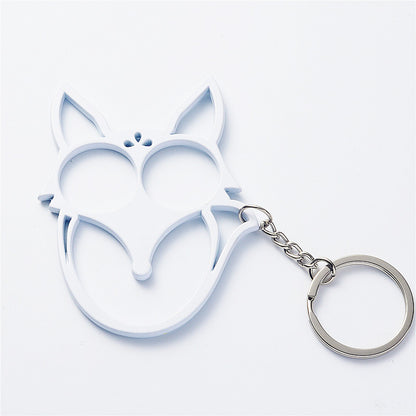 ox Shaped Keychain – Metal Double Finger Self-Defense Tool & Multifunctional Safety Key Ring