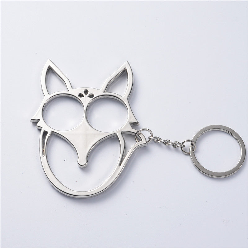 ox Shaped Keychain – Metal Double Finger Self-Defense Tool & Multifunctional Safety Key Ring