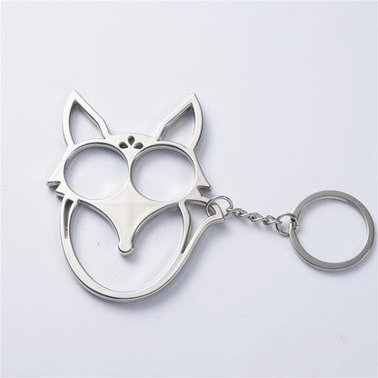 ox Shaped Keychain – Metal Double Finger Self-Defense Tool & Multifunctional Safety Key Ring