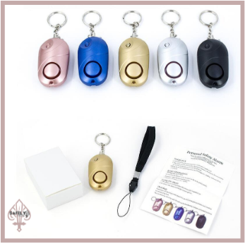 High Decibel Personal Alarm Keychain with LED Light – 130dB Self-Defense Security Device for Women, Students & Seniors