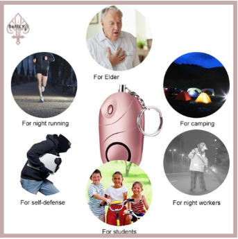 High Decibel Personal Alarm Keychain with LED Light – 130dB Self-Defense Security Device for Women, Students & Seniors