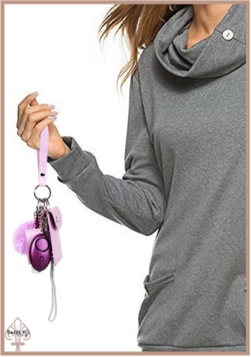Self Defense Keychain Suit Personal Keychain For Girls Women Safety Key Ring With Hand Sanitizer Bottle Holder Pompom Whistle