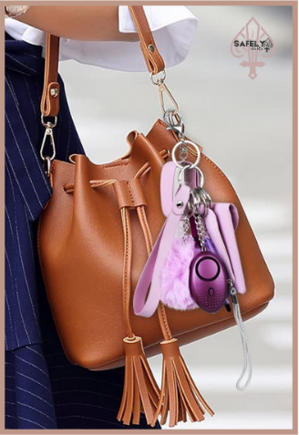 Self Defense Keychain Suit Personal Keychain For Girls Women Safety Key Ring With Hand Sanitizer Bottle Holder Pompom Whistle