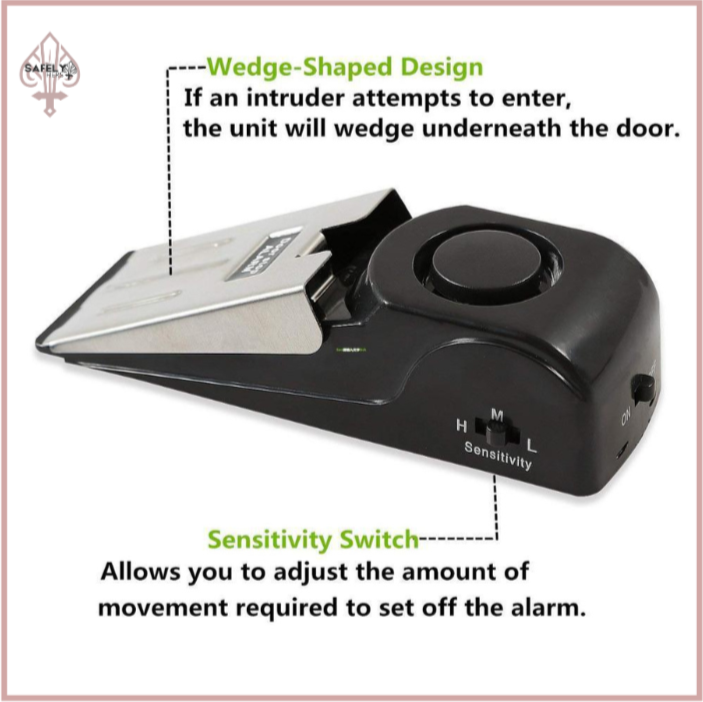 Electronic Burglar Alarm Door Stop | Intelligent Home & Hotel Security Wedge Alarm