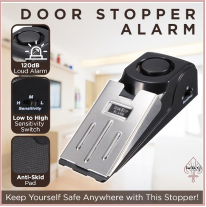 Electronic Burglar Alarm Door Stop | Intelligent Home & Hotel Security Wedge Alarm