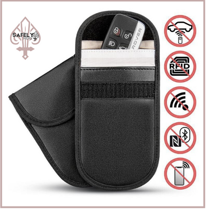Safely Hers Black Anti-Radiation & Signal Blocking Phone Pouch – Unisex Faraday Bag for Smartphones, Cards & Privacy Protection