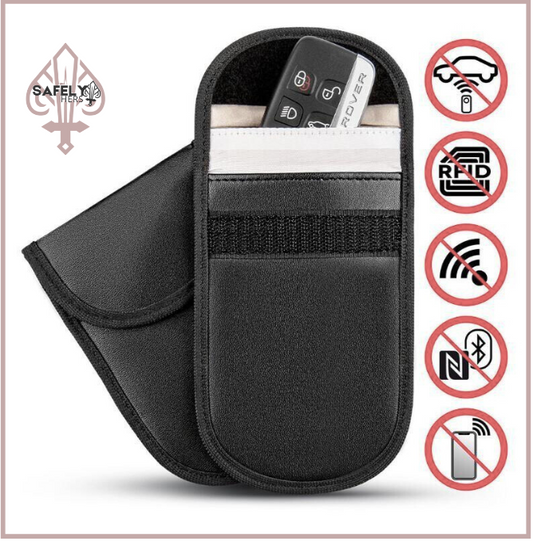 Safely Hers Black Anti-Radiation & Signal Blocking Phone Pouch – Unisex Faraday Bag for Smartphones, Cards & Privacy Protection