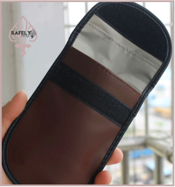 Safely Hers Black Anti-Radiation & Signal Blocking Phone Pouch – Unisex Faraday Bag for Smartphones, Cards & Privacy Protection