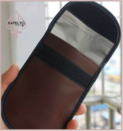 Safely Hers Black Anti-Radiation & Signal Blocking Phone Pouch – Unisex Faraday Bag for Smartphones, Cards & Privacy Protection