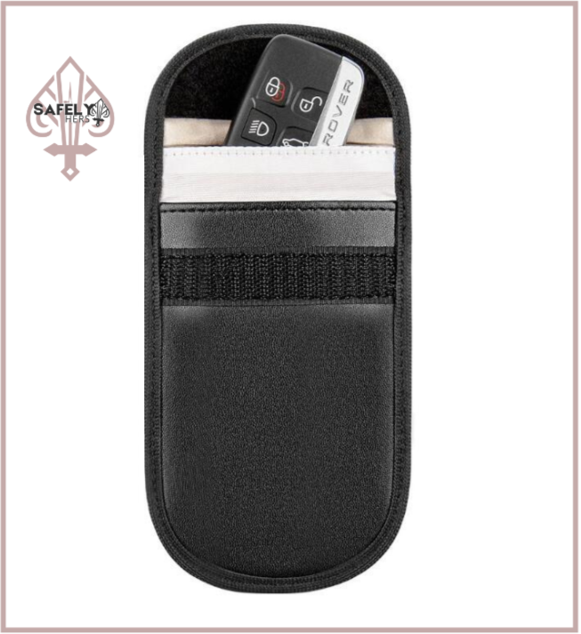 Safely Hers Black Anti-Radiation & Signal Blocking Phone Pouch – Unisex Faraday Bag for Smartphones, Cards & Privacy Protection