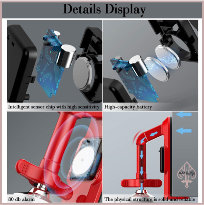 Portable Door Lock & Alarm | Travel Self-Defense Door Stopper for Home, Hotel & Office Security