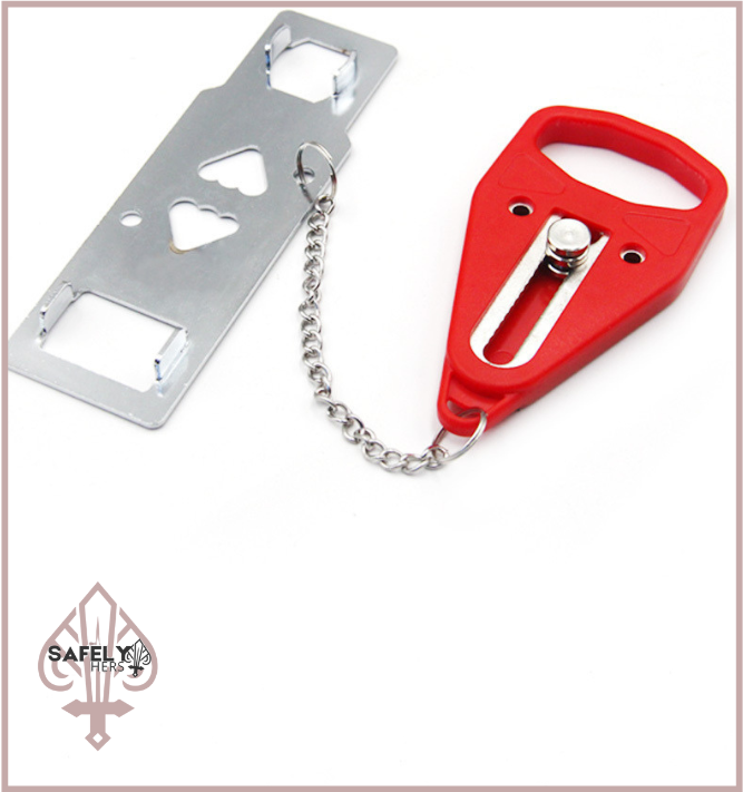 Dual-Use Portable Door Stopper & Snap Lock | Travel Security for Hotels and Home