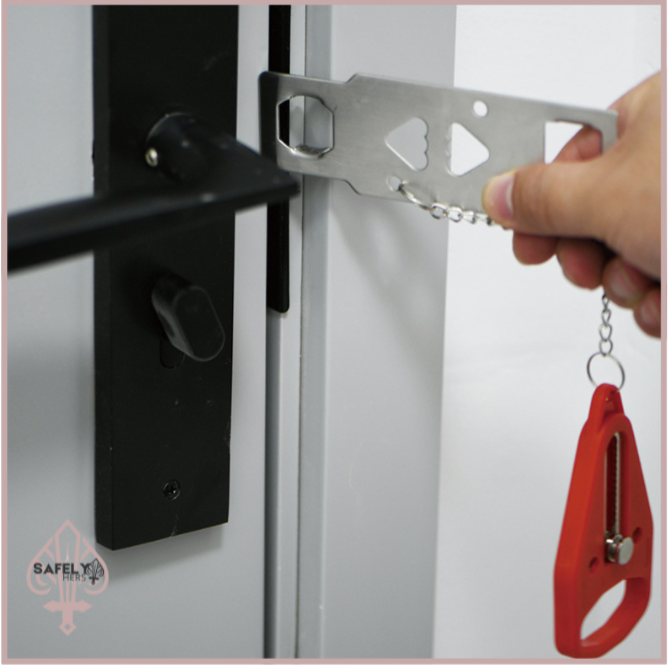 Dual-Use Portable Door Stopper & Snap Lock | Travel Security for Hotels and Home