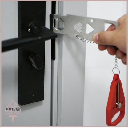 Dual-Use Portable Door Stopper & Snap Lock | Travel Security for Hotels and Home