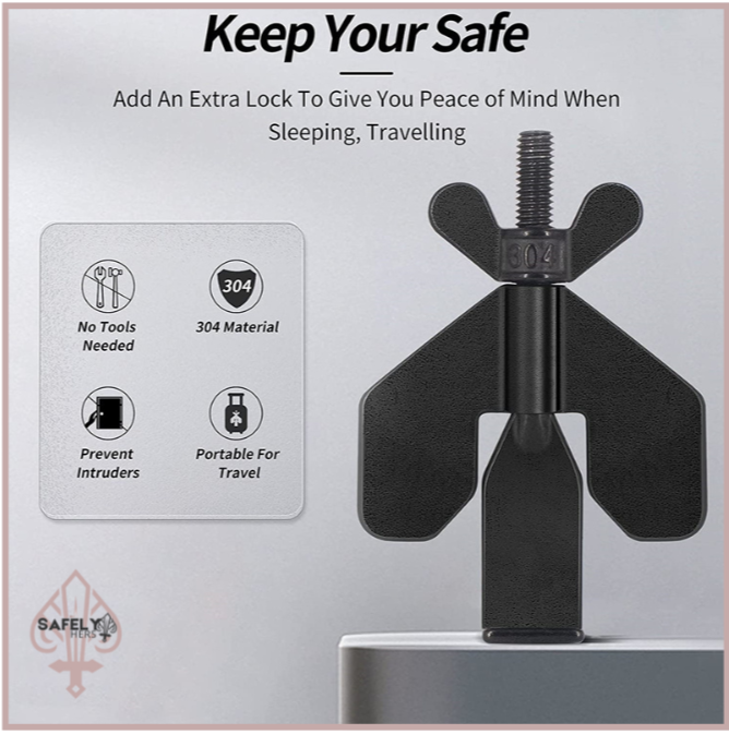 Portable Door Lock & Travel Door Stopper | Self-Defense Security for Home, Hotel, and Travel