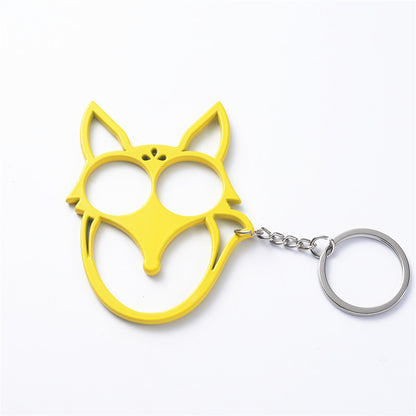 ox Shaped Keychain – Metal Double Finger Self-Defense Tool & Multifunctional Safety Key Ring